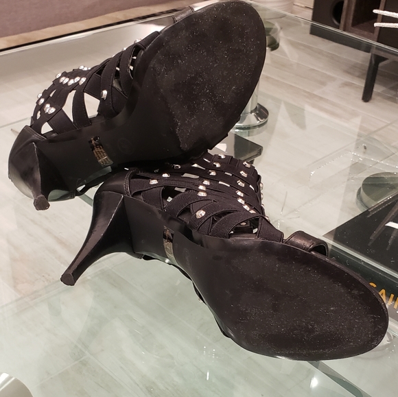 EUC - Michael Kors Sherry open toe black studded gladiator bootie sandals - Picture 8 of 8